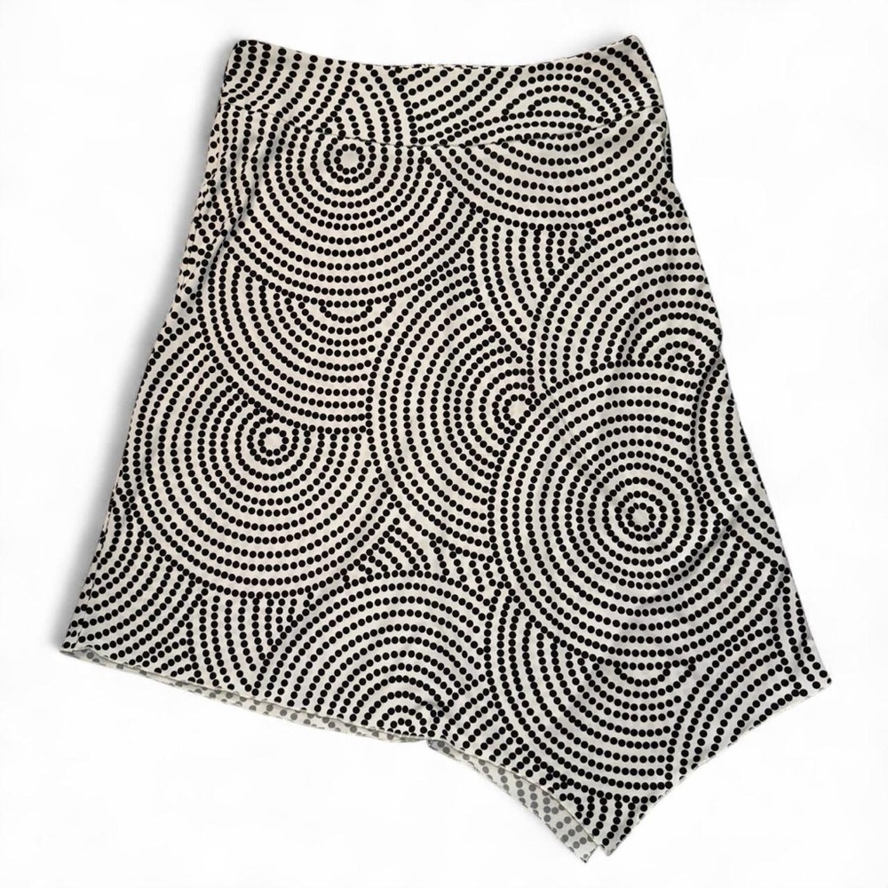 Vintage Halo Asymmetrical Black and White Circle Skirt - Large